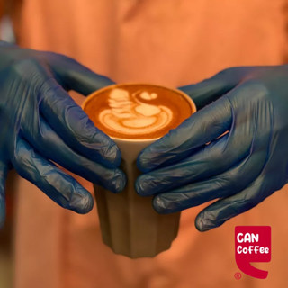 ถุงมือสำหรับร้านกาแฟ  ถุงมือยาง ร้านอาหาร มาตรฐาน Food Grade สีดำ ถุงมือไนไตร 100 ชิ้น/กล่อง