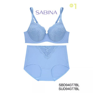 Sabina (เซตชุดชั้นใน) มีโครง รุ่น Perfect Bra รหัส SBD94077BL+SUD94077BL สีฟ้า