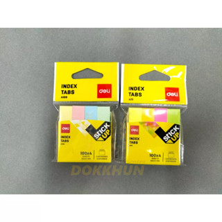 Deli A11102 Sticky Note กระดาษโน๊ต 50x12mm สีสันสดใส สีสะท้อนแสง และสีพาสเทล มองเห็นชัดเจน มี4 แพคสีละ 100 ชิ้น