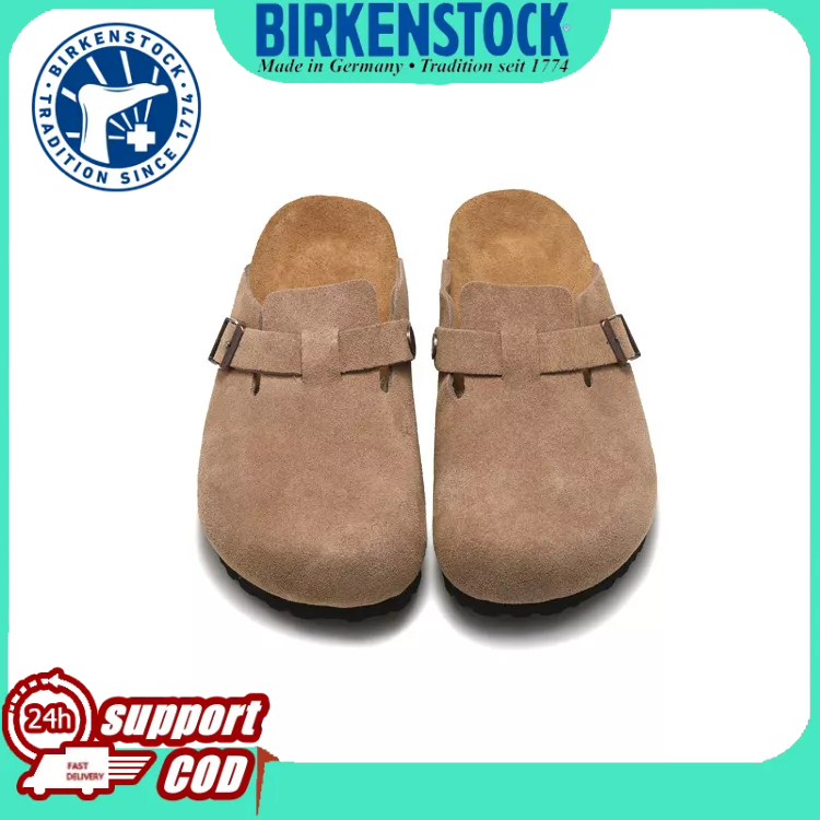BIRKENSTOCKรองเท้า  Birkenstock เยอรมัน  Baotou half drag รองเท้าแตะไม้ก๊อก Birken สำหรับผู้ชายและผู้หญิง