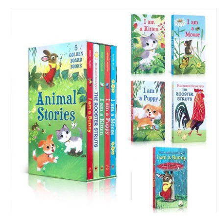 [หนังสือ ของแท้] Richard Scarry Golden Book Bunny , The Rooster Struts, Puppy, Mouse,Kitten