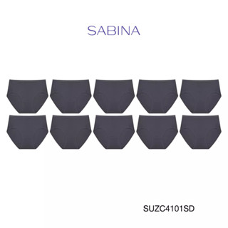 Sabina ซาบีน่า กางเกงชั้นใน (Set 10 ชิ้น) (ทรง Half ) รุ่น Panty Zone รหัส SUZC4101SD สีเทาเข้ม