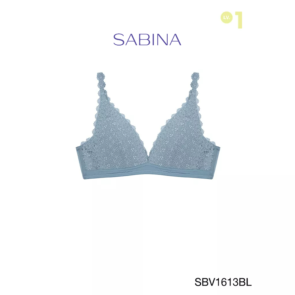 SABINA Mad Moiselle BASIC LACE A/W 23 เสื้อชั้นในไร้โครง รหัส SBV1613BL สีฟ้าอ่อน