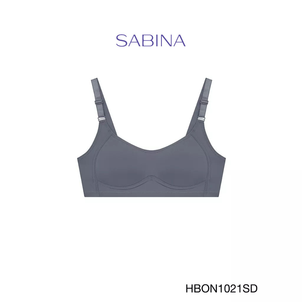 SABINA BRALESS เสื้อชั้นใน Invisible Wire (ไม่มีโครง) ฟองน้ำไม่ดันทรง รหัส HBON1021SD สีเทาเข้ม