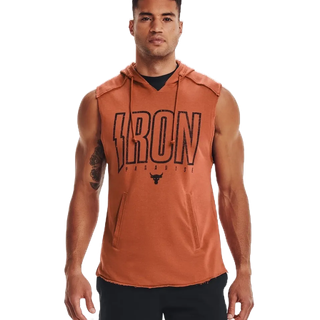 พร้อมส่ง ✅ Under Armour UA Mens Project Rock Terry Iron Sleeveless Hoodie 1361744 843 เดอะร็อก ฮู้ดดี้ แขนกุด ออกกำลังก