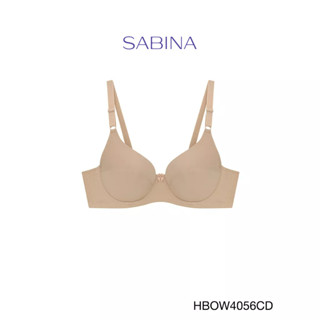 Sabina เสื้อชั้นใน มีโครง ฟองน้ำไม่ดันทรง รุ่น Happy Adult รหัส HBOW4056CD สีเนื้อเข้ม