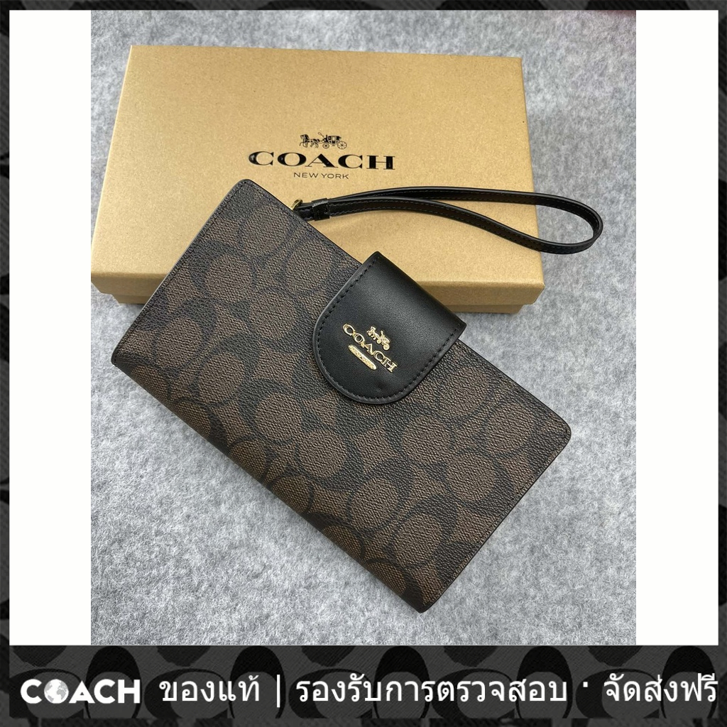 OUTLET💯 Coach แท้ C2874 กระเป๋าสตางค์ทรงยาว/กระเป๋าสตางค์/คลัทช์สำหรับผู้หญิง