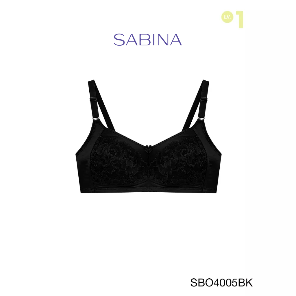 Sabina เสื้อชั้นใน Invisible Wire (ไม่มีโครง) รุ่น Function Bra รหัส SBO4005BK สีดำ