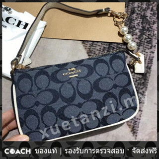 OUTLET💯 Coach แท้ C3334 ผู้หญิงไหล่กระเป๋าไพ่นกกระจอก คล้องข้อมือ กระเป๋าถือ 3334