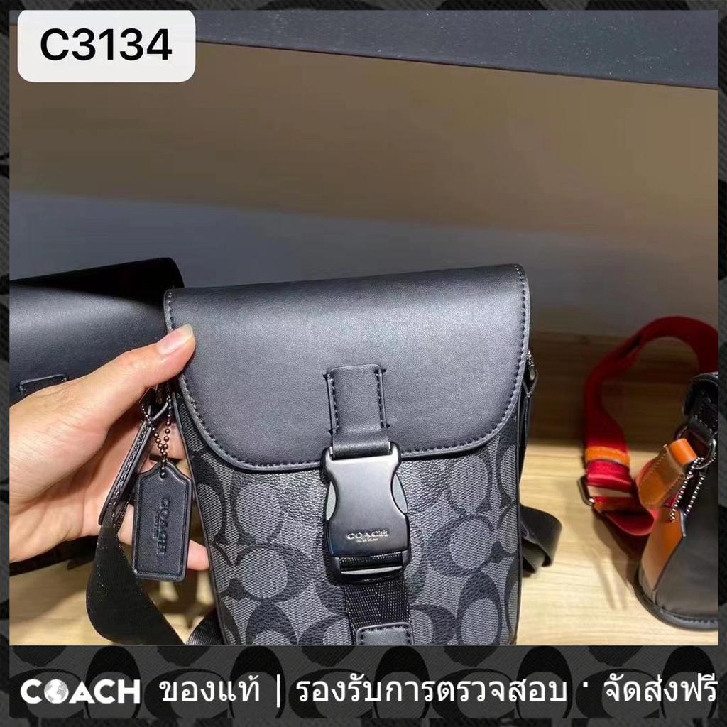 OUTLET💯 Coach แท้ C3133 C3134 กระเป๋าสตางค์ผู้ชายแบบพลิกใหม่กระเป๋าโทรศัพท์มือถือกระเป๋าใส่เหรียญ