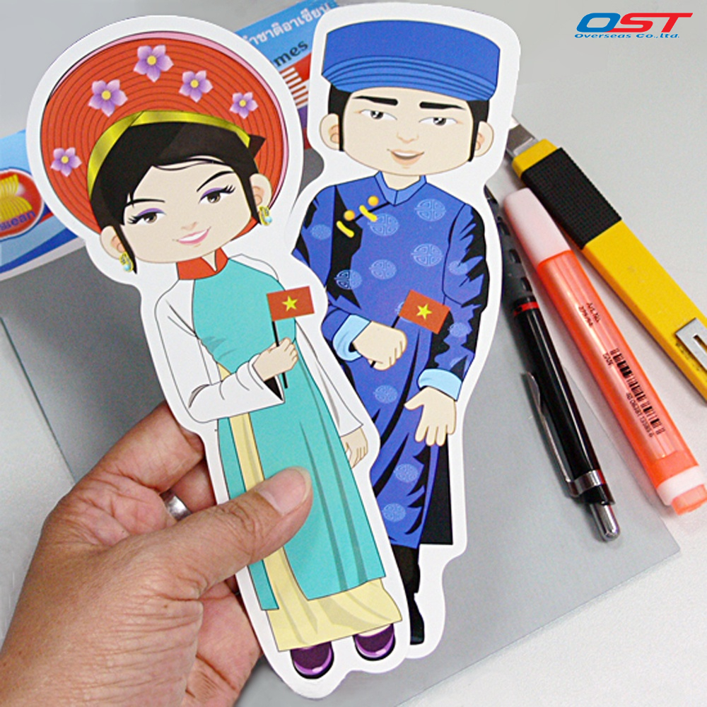 ชุดจัดบอร์ด ตุ๊กตาชุดประจำชาติอาเซียน 10 ประเทศ (ASEAN'S National Costumes) ผลิตจากผลาสติก / ET-701