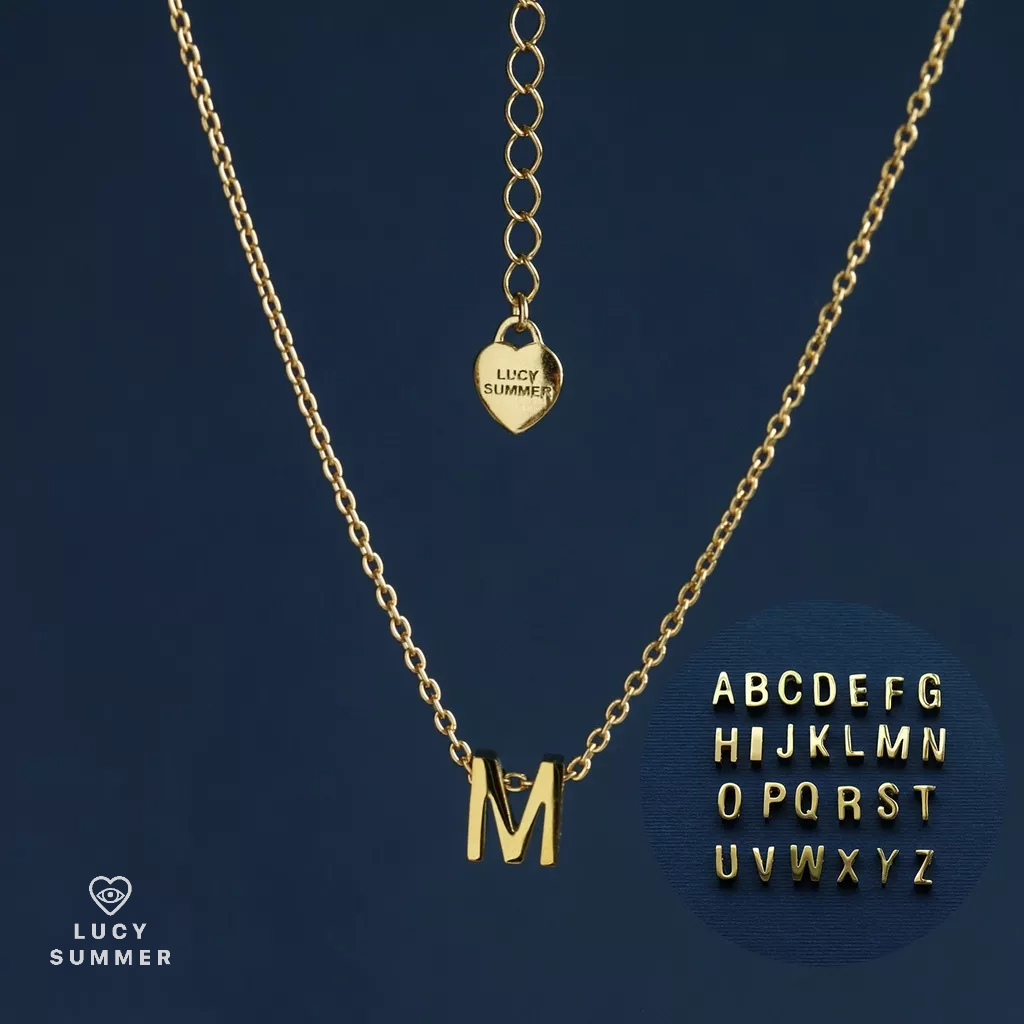LUCYSUMMER [Silver 925] Alphabet A-Z สร้อยลายโซ่พร้อมจี้ตัวอักษร สร้อยทำจากเงินแท้ Silver 925