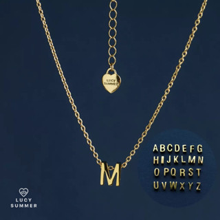 LUCYSUMMER [Silver 925] Alphabet A-Z สร้อยลายโซ่พร้อมจี้ตัวอ…