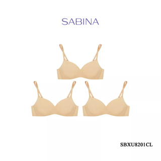 Sabina ซาบีน่า เสื้อชั้นใน INVISIBLE WIRE (Set 3 ชิ้น) (ไร้โครง) SEAMLESS FIT รุ่น Pretty Perfect รหัส SBXU8201CL สีเนื้ออ่อน