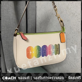 OUTLET💯 Coach แท้ CA438 ผู้หญิงกระเป๋าแฟชั่นคลาสสิกไพ่นกกระจอกกระเป๋าสะพายขนาดเล็กอเนกประสงค์กระเป๋าสะพายที่สวยหรูและน่