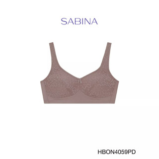 Sabina เสื้อชั้นใน Invisible Wire (ไม่มีโครง) ฟองน้ำไม่ดันทรง รุ่น Happy Adult  รหัส HBON4059PD สีชมพูเข้ม