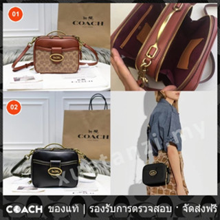 OUTLET💯 Coach แท้ 93846 กระเป๋าสะพายไหล่ผู้หญิงกระเป๋าซิปคู่k