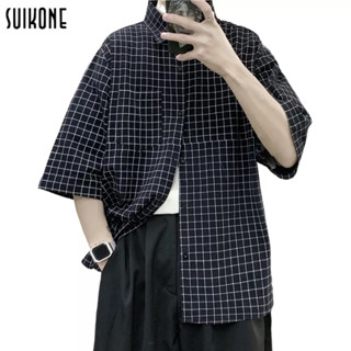 Suikone เสื้อเชิ้ตผู้ชาย เสื้อยืดผู้ชาย เสื้อเชิ้ตผู้ชายลายสก๊อตผ้าเนื้อดีที่เหมาะกับผิว