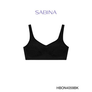 Sabina เสื้อชั้นใน Invisible Wire (ไม่มีโครง) ฟองน้ำไม่ดันทรง รุ่น Happy Adult  รหัส HBON4059BK สีดำ