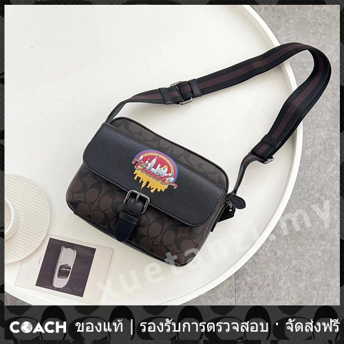 OUTLET💯 Coach แท้ C6636 กระเป๋าสะพายข้างผู้ชายกระเป๋าสะพายข้างแนวทแยงลำลองอเนกประสงค์ซิปกระเป๋า ผู้สื่อสาร กระเป๋ากล้อง