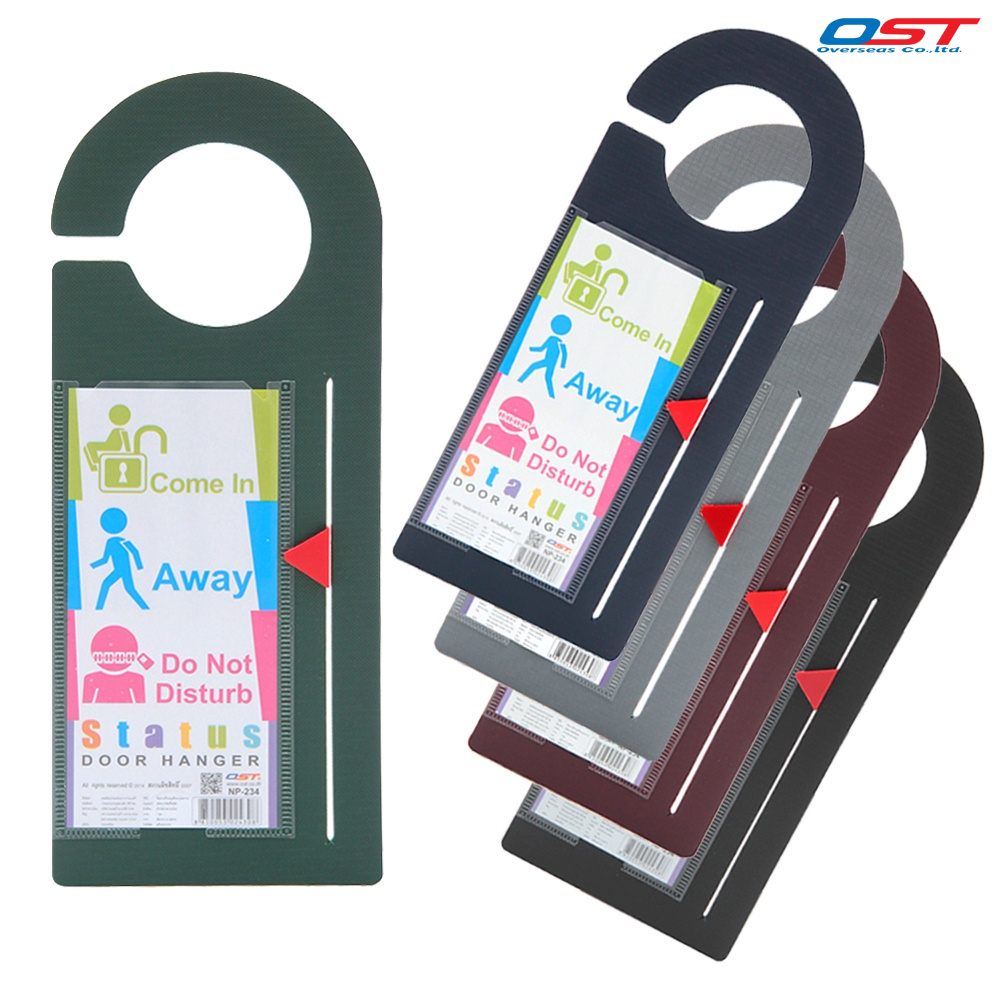 ป้ายแขวนประตู Status Door Hanger รุ่นสีเข้ม เข็มเลื่อนขึ้น-ลง เปลี่ยนข้อความได้ตามต้องการ/ NP-234