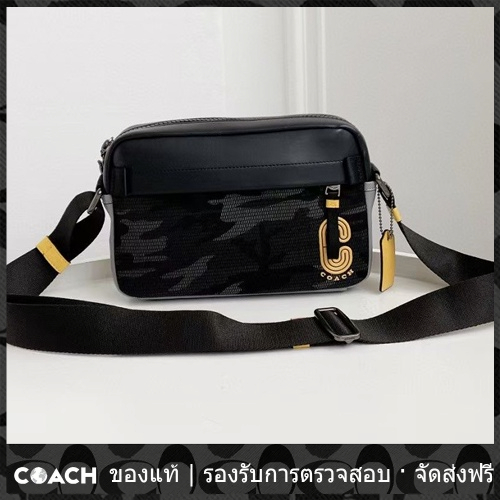 OUTLET💯 Coach แท้ 2381 กระเป๋าสะพายข้างผู้ชาย กระเป๋าสะพาย โลโก้ลายลายนิ้วมือ กระเป๋าสะพายข้าง