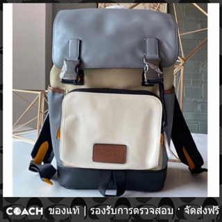 OUTLET💯 100%Coach แท้ C4019 4019 Track กระเป๋าเป้สะพายหลังแฟชั่นในแพทช์ลายเซ็น