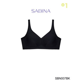 Sabina เสื้อชั้นใน Invisible Wire (ไม่มีโครง) รุ่น Fill Up Bra รหัส SBN007BK สีดำ