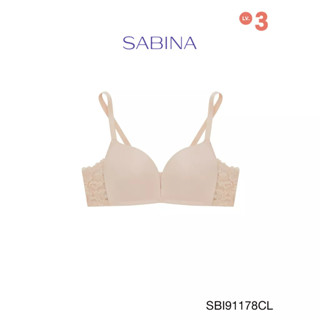 Sabina เสื้อชั้นใน Invisible Wire (ไม่มีโครง) รุ่น Modern V รหัส SBI91178CL สีเนื้ออ่อน