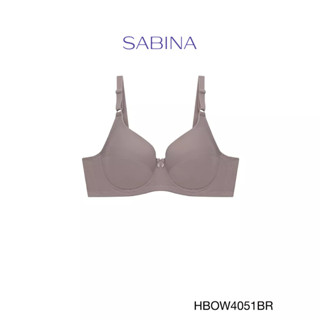 Sabina เสื้อชั้นใน มีโครง ฟองน้ำไม่ดันทรง รุ่น Happy Adult รหัส HBOW4051BR สีน้ำตาล