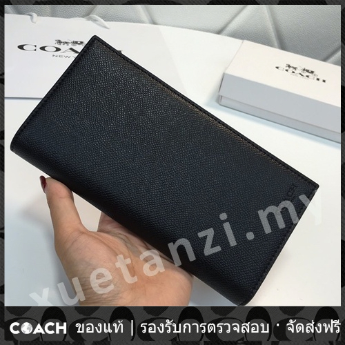 OUTLET💯 Coach แท้ F74978 กระเป๋าสตางค์ใบยาวผู้ชาย กระเป๋าหนัง