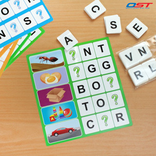 Missing Letters เกมเติมคำศัพท์/ ET-574 เหมาะสำหรับฝึกภาษาอังกฤษ พร้อมภาพประกอบสีสันสดใส