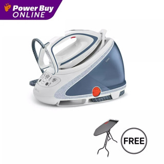 TEFAL เตารีดหม้อต้มไอน้ำ Pro Express Ultimate (2830 วัตต์, สีขาว/ฟ้า) รุ่น GV9565+โต๊ะรองรีด