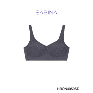 Sabina เสื้อชั้นใน Invisible Wire (ไม่มีโครง) ฟองน้ำไม่ดันทรง รุ่น Happy Adult รหัส HBON4059SD สีเทาเข้ม