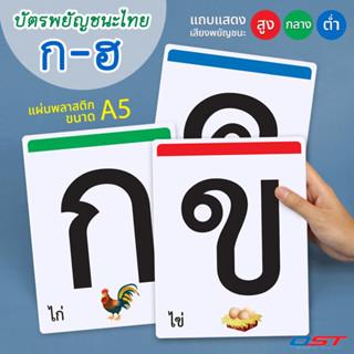 แผ่นบัตรคำภาพ ชุด พยัญชนะ ก-ฮ ทำจากพลาสติก ขนาด A5  /ET-213