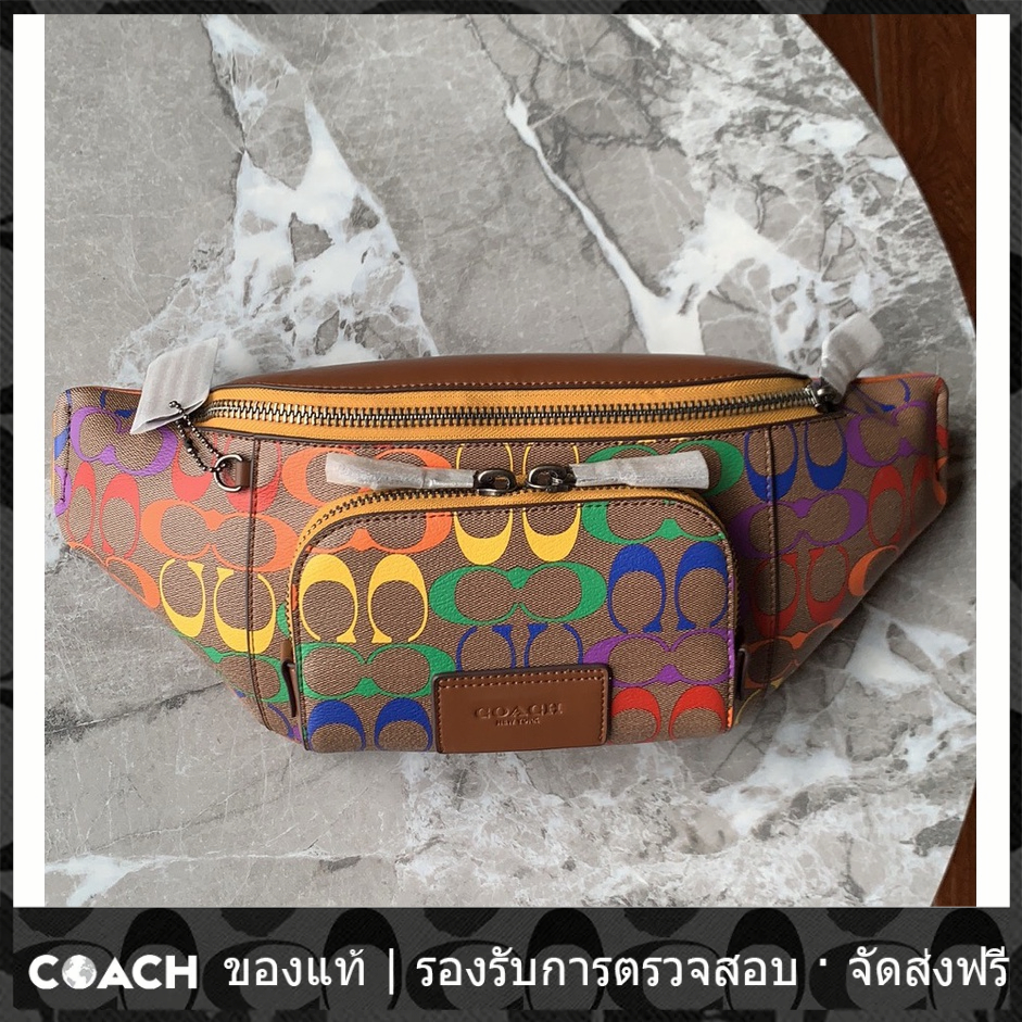 OUTLET💯 Coach แท้ Outlet Men's Classic Logo TRACK กระเป๋าคาดเอว C9847