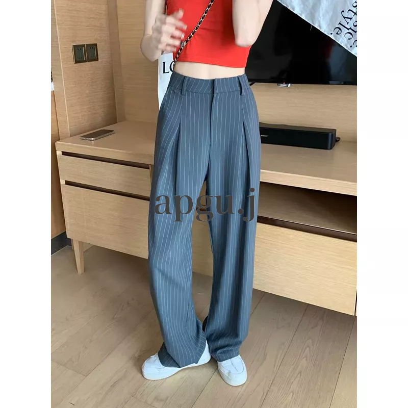 พร้อมส่ง (WP001) the first pants กางเกงขายาว เอวสูง ลายทาง กางเกงใส่ทำงาน กางเกงสไตล์เกาหลี