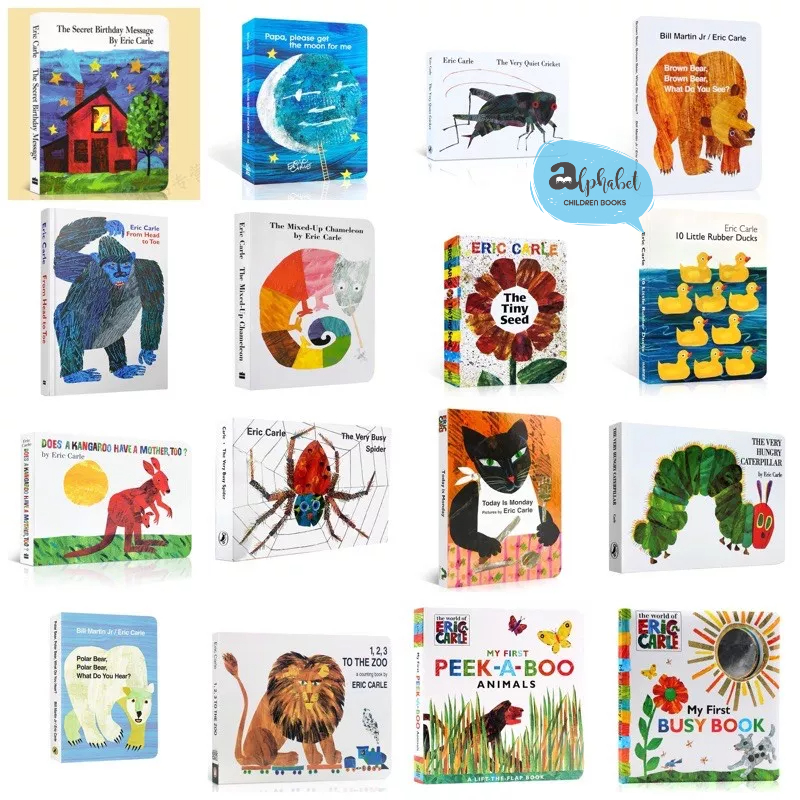 [หนังสือ Eric Carle] Brown Bear, Caterpillar by Eric Carle นิทาน Board Book สำหรับ 0-6ปี ของแท้ 100% สีสวยสด พร้อมส่ง
