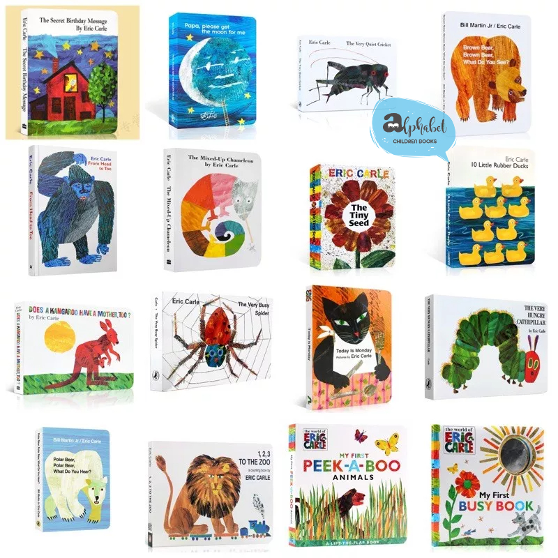 [หนังสือ เด็ก] Brown Bear, Caterpillar by Eric Carle นิทาน Board Book ของแท้ 100% สีสวยสด พร้อมส่ง