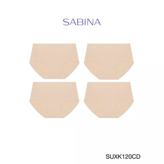 Sabina กางเกงชั้นใน (Set 4 ชิ้น) (ทรงHalf) รุ่น Soft Collection Seamless รหัส SUXK120CD สีเนื้อเข้ม