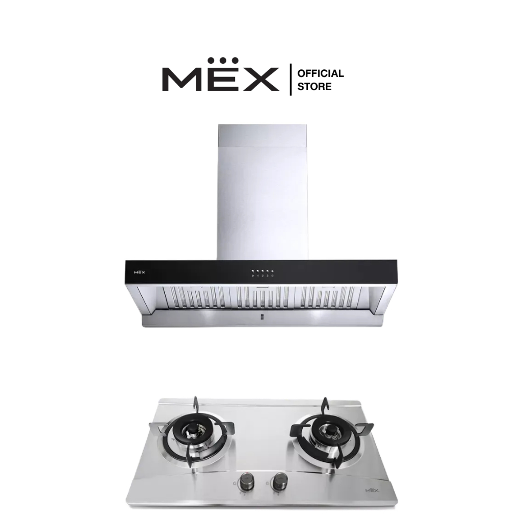 MEX Set รุ่น K632BFX90 + MX472M เตาแก๊สและเครื่องดูดควันกระโจม