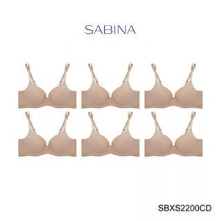 Sabina เสื้อชั้นใน (Set 6 ชิ้น) มีโครง รุ่น Sixnature รหัส SBXS2200CD สีเนื้อเข้ม