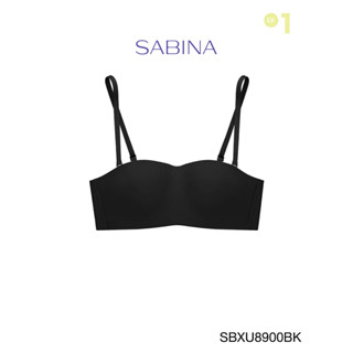 Sabina ซาบีน่า เสื้อชั้นใน INVISIBLE WIRE (ไร้โครง) Body Bra The Series (เกาะอก) Seamless fit รุ่น Pretty Perfect รหัส SBXU8900BK สีดำ