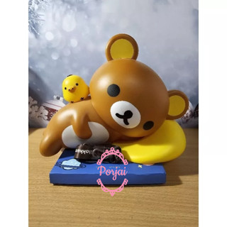 ถัง Popcorn Rilukkuma รีลัคคุมะ Brown หมีบราวน์ ด้านหลังมีช่องหยอดกระปุกได้