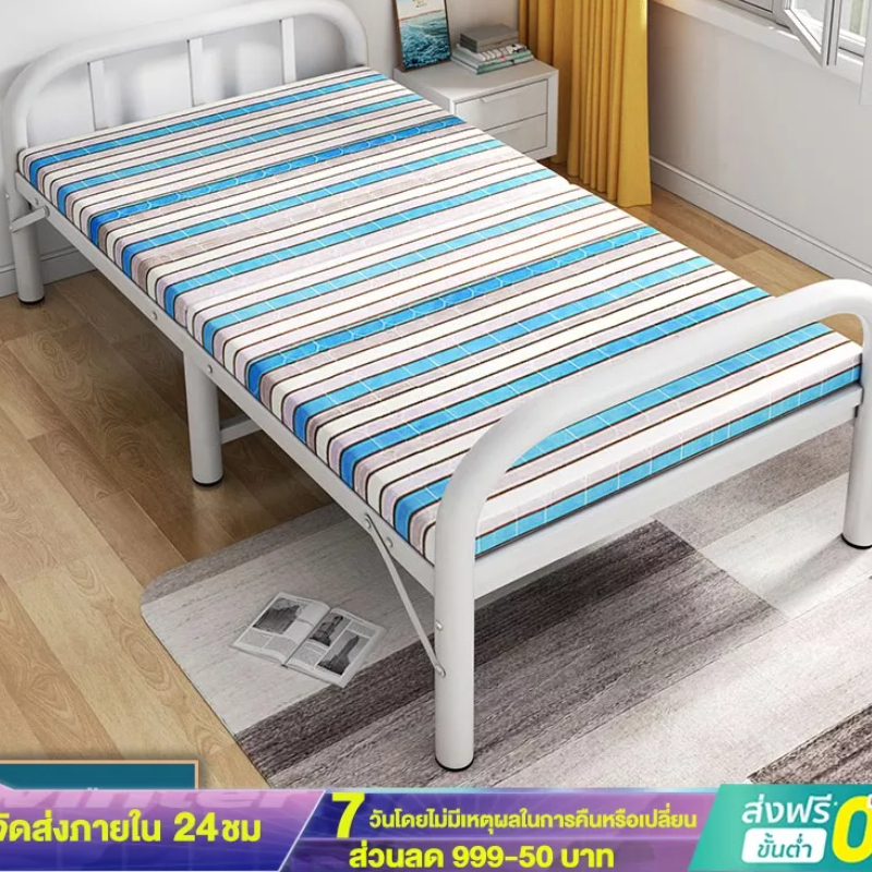 YYM เตียงพับ เตียงนอนพับได้ เตียงพับได้ อเนกประสงค์ ไม่ต้องประกอบ folding bed 180*100*40ซม พับง่าย