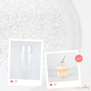 WHITE | 100% EDIBLE GLITTER DRINK&amp;DESERT ผงกลิตเตอร์ ชิมเมอร์ สำหรับตกแต่งเครื่องดื่ม ขนมหวาน