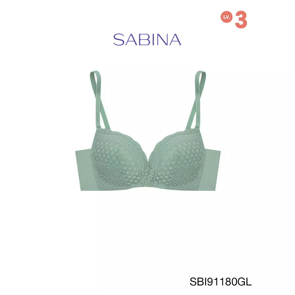 Sabina เสื้อชั้นใน Invisible Wire (ไม่มีโครง) รุ่น Modern V รหัส SBI91180GL สีเขียวอ่อน