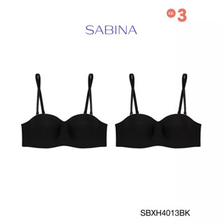 Sabina ซาบีน่า เสื้อชั้นใน (Set 2 ชิ้น) มีโครง BODY BRA THE SERIES (เกาะอก) รุ่น Soft Doomm รหัส SBXH4013BK สีดำ