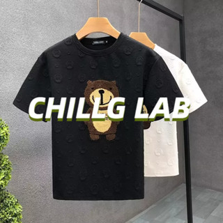 CHILLG LAB พิมพ์, แฟชั่นแบรนด์แฟชั่นคอกลม, ฤดูร้อนเยาวชนป๊อปการ์ตูน, อะนิเมะฮิปสเตอร์ผู้ชาย, เสื้อยืด, แขนสั้น, สไตล์เมืองมาตรฐาน