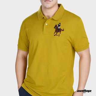 GALLOP : PIQUE POLO SHIRTS เสื้อโปโล ผ้าปิเก้ สีพื้น รุ่น GPP9000 สีเหลือง